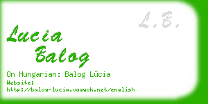 lucia balog business card